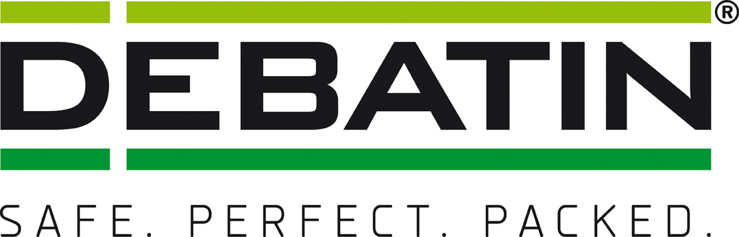 Logo der Anton Debatin GmbH mit dem Text DEBATIN SAFE. PERFECT. PACKED.